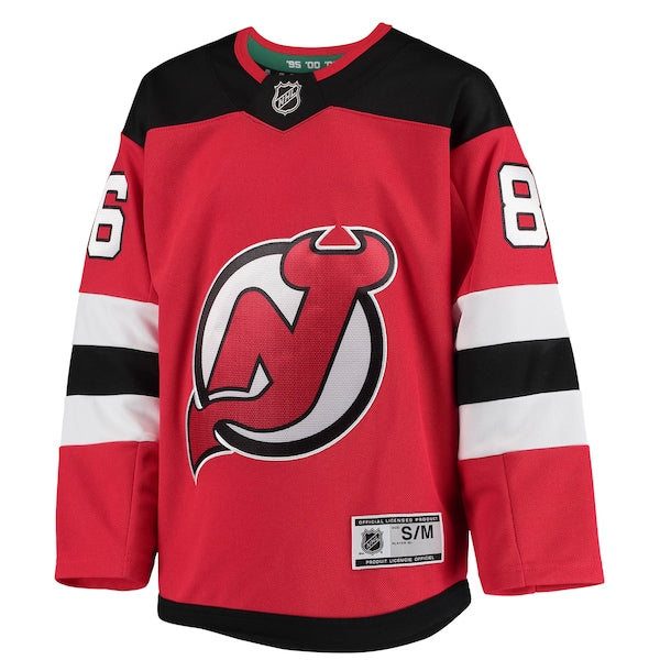 Jack Hughes New Jersey Devils Youth Home Premier Player Jersey - Red/Black - Image 3