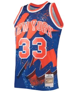 Alternative view of Patrick Ewing New York Knicks Hardwood Classics 1991/92 Hyper Hoops Swingman Jersey - Blue