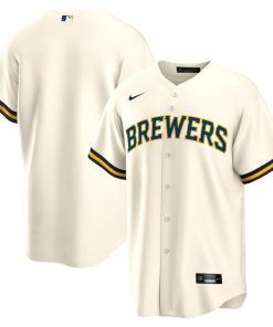 Milwaukee Brewers Nike Home Blank Replica Jersey - Cream