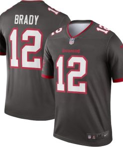 Alternative view of Tom Brady Tampa Bay Buccaneers Nike Alternate Legend Jersey - Pewter/Red