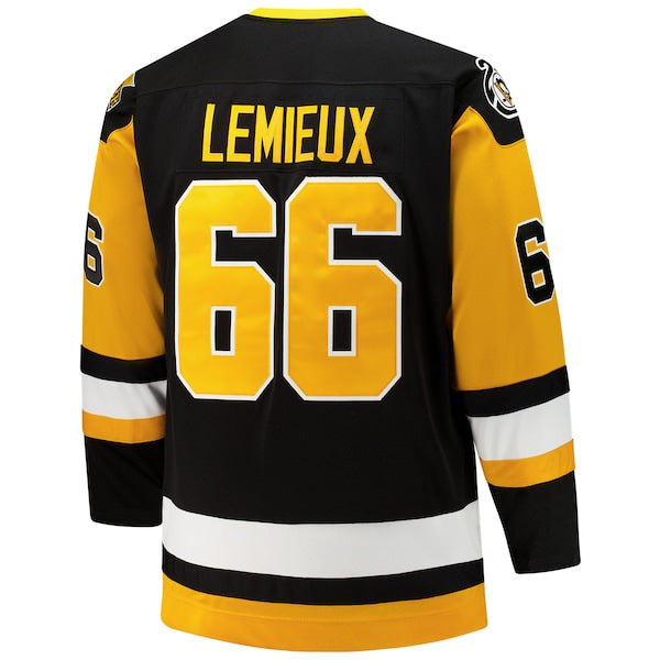 Mario Lemieux Pittsburgh Penguins Big & Tall 1991/92 Blue Line 2.0 Jersey - Black - Image 2