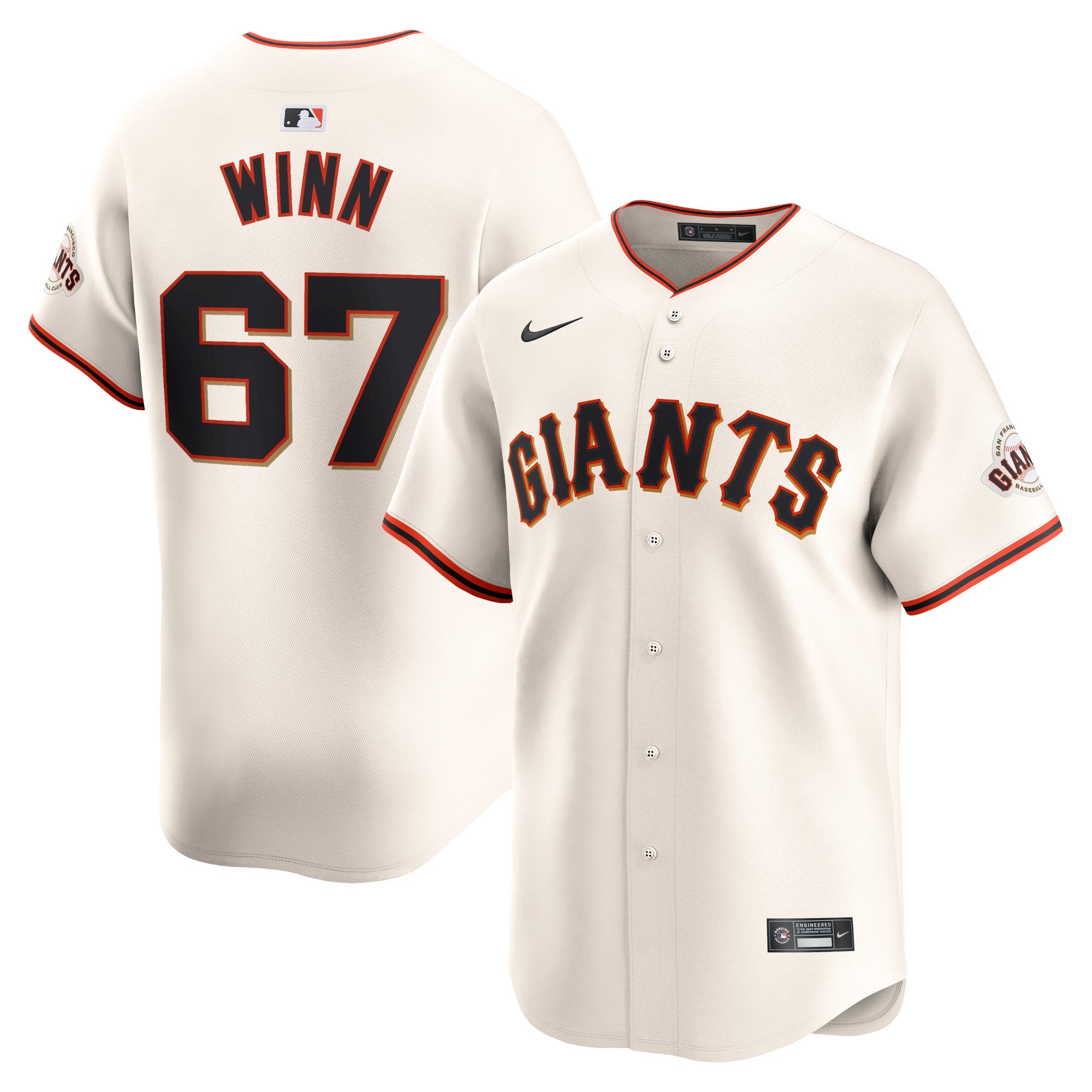 Keaton Winn San Francisco Giants Nike Away Limited Player Jersey - Gray/Cream - Image 5
