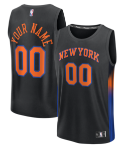 New York Knicks  Fastbreak Custom Jersey - Statement Edition - Black/Navy/Blue