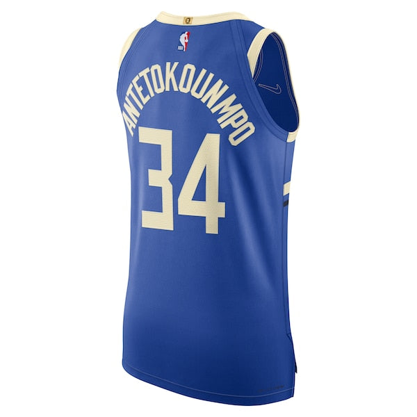 Giannis Antetokounmpo Milwaukee Bucks Nike 2024/25 Authentic Player Jersey - City Edition - Royal - Image 3