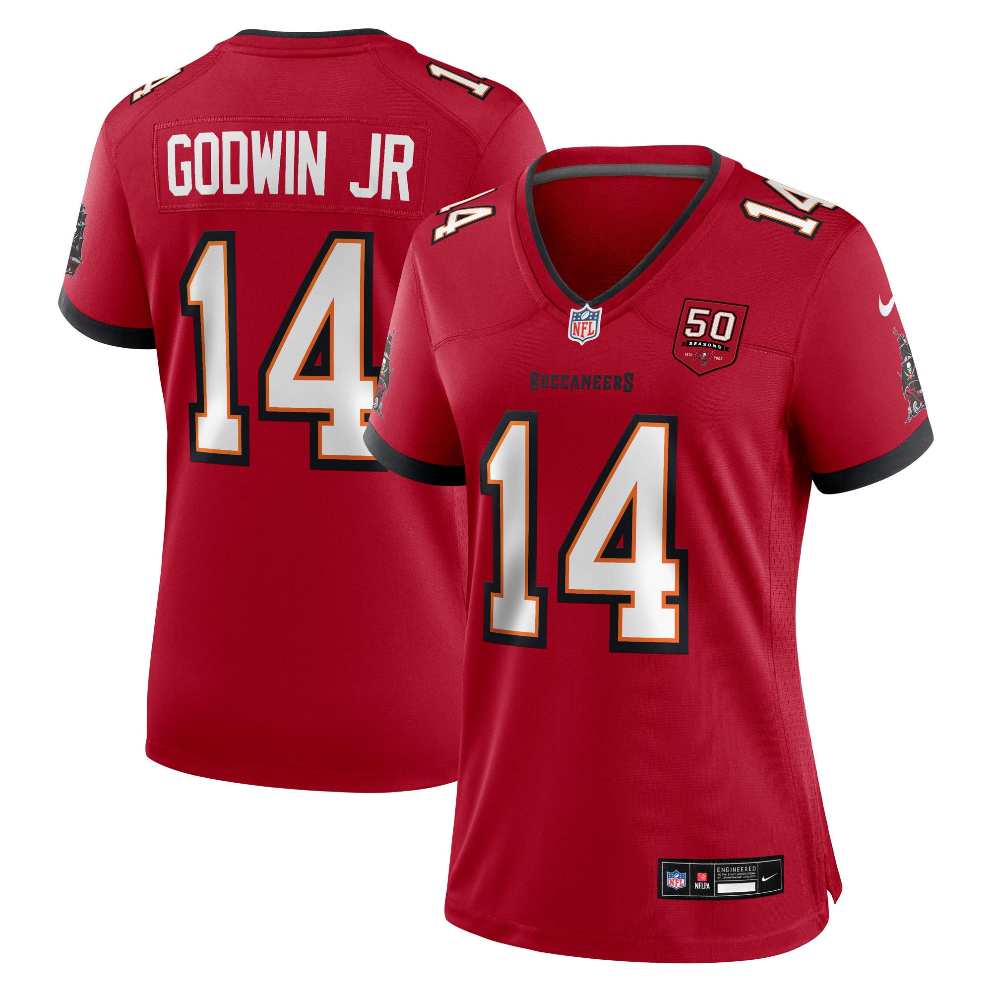 Chris Godwin Jr. '76 Tampa Bay Buccaneers Nike Women's 50th Season Game Jersey - White/Red - Image 5