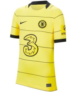 Alternative view of Chelsea Nike Youth 2021/22 Away Breathe Stadium Jersey - Yellow