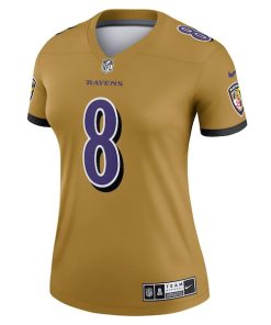 Alternative view of Lamar Jackson Baltimore Ravens Nike Women's Inverted Legend Jersey - Gold