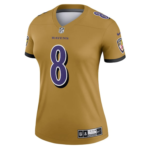 Lamar Jackson Baltimore Ravens Nike Women's Inverted Legend Jersey - Gold - Image 2