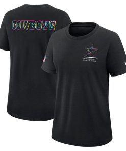 Dallas Cowboys Nike Women's 2025 NFL Crucial Catch Tri-Blend Dri-FIT T-Shirt - Black