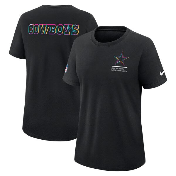Dallas Cowboys Nike Women's 2025 NFL Crucial Catch Tri-Blend Dri-FIT T-Shirt - Black