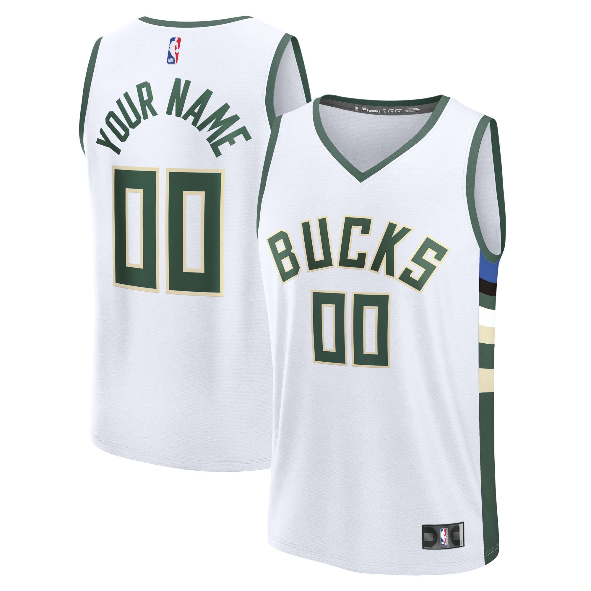 Milwaukee Bucks Fast Break Custom Jersey - Icon Edition - Green/White - Image 6