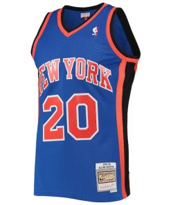 Alternative view of Allan Houston New York Knicks Hardwood Classics Swingman Jersey - Blue