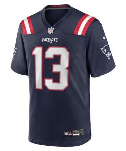Alternative view of Mack Hollins New England Patriots Nike Team Game Jersey -  Navy