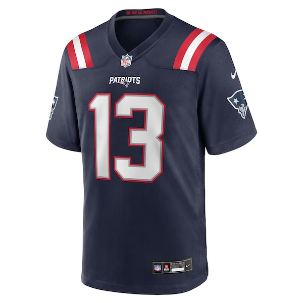 Mack Hollins New England Patriots Nike Team Game Jersey - Navy - Image 2