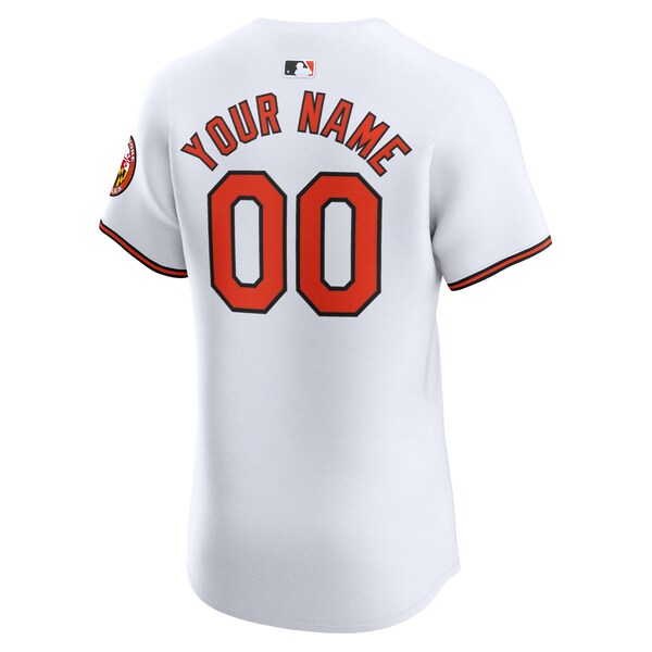 Baltimore Orioles Nike Home Elite Custom Jersey - White - Image 3