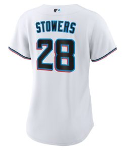 Alternative view of Kyle Stowers Miami Marlins Nike Women's Home Replica Jersey - White
