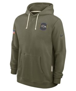 Alternative view of Baltimore Ravens Nike 2025 Salute to Service Sideline Standard Issue Dri-FIT Hoodie - Olive