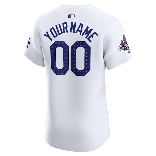 Los Angeles Dodgers Nike 2024 World Series Champions Home Elite Custom Jersey - White - Image 3