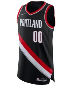 Alternative view of Portland Trail Blazers Nike 2021/22 Diamond Authentic Custom Jersey - Icon Edition - Black