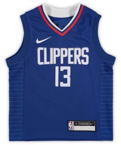 Alternative view of Paul George LA Clippers Preschool Nike 2020/21 Fast Break Replica Jersey - Royal - Icon Edition