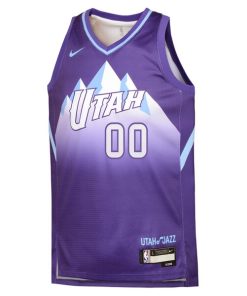 Alternative view of Jordan Clarkson Utah Jazz Nike Youth 2024/25 Swingman Player Jersey - City Edition - Purple