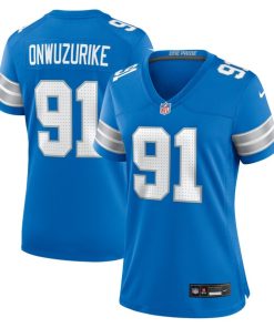 Alternative view of Levi Onwuzurike Detroit Lions Nike Women's Team Game Jersey -  Blue