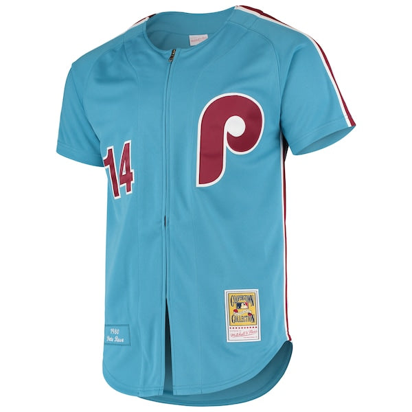 Pete Rose Philadelphia Phillies Cooperstown Collection Authentic Jersey - Light Blue - Image 2