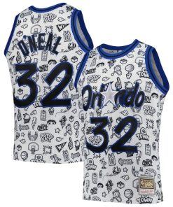 Shaquille O'Neal Orlando Magic 1994/95 Hardwood Classics Doodle Swingman Player Jersey - White