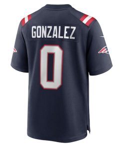 Alternative view of Christian Gonzalez New England Patriots Nike Team Game Jersey -  Navy