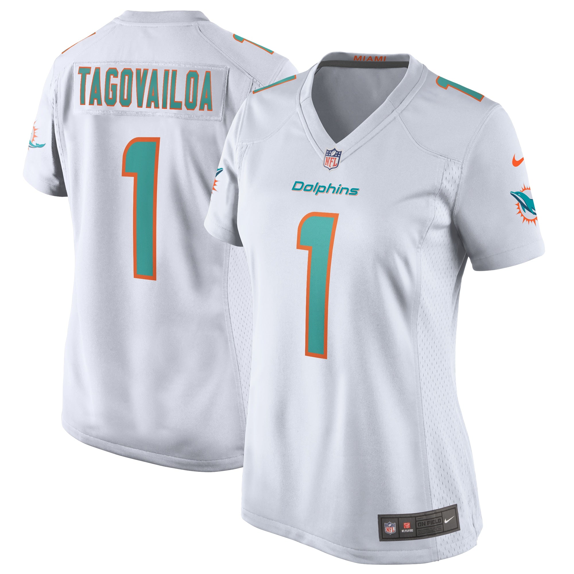 Tua Tagovailoa Miami Dolphins Nike Women's Game Jersey - Aqua/White - Image 5