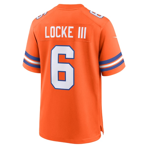 P.J. Locke III Denver Broncos Nike Mile High Collection 1977 Throwback Player Game Jersey - Orange - Image 3