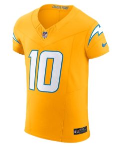 Alternative view of Justin Herbert Los Angeles Chargers Nike Alternate Charger Power Vapor F.U.S.E. Elite Jersey - Gold