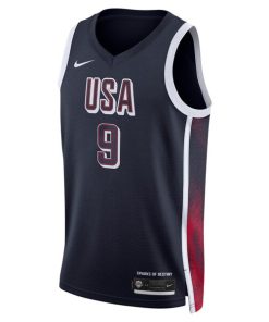 Alternative view of Tyrese Haliburton Men's USA Basketball Nike Unisex 2024 Swingman Player Jersey - Navy