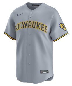 Alternative view of Milwaukee Brewers Nike Road Limited Jersey - Gray