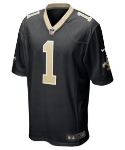 Alternative view of Number 1 Dad New Orleans Saints Nike Game Jersey - Black