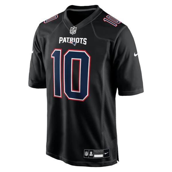 Drake Maye New England Patriots Nike Game Jersey - Carbon Black/White - Image 3