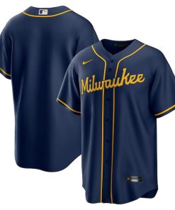 Milwaukee Brewers Nike Alternate Replica Team Jersey - Navy