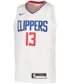 Alternative view of Paul George LA Clippers Nike Youth 2020/21 Swingman Jersey - Association Edition - White