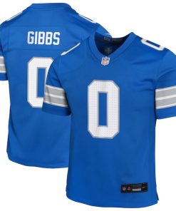 Jahmyr Gibbs Detroit Lions Nike Youth Team Game Jersey - Blue/White/Black