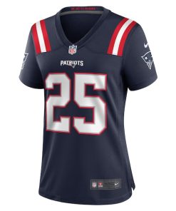 Alternative view of Marcus Jones New England Patriots Nike Women's Game Player Jersey - Navy