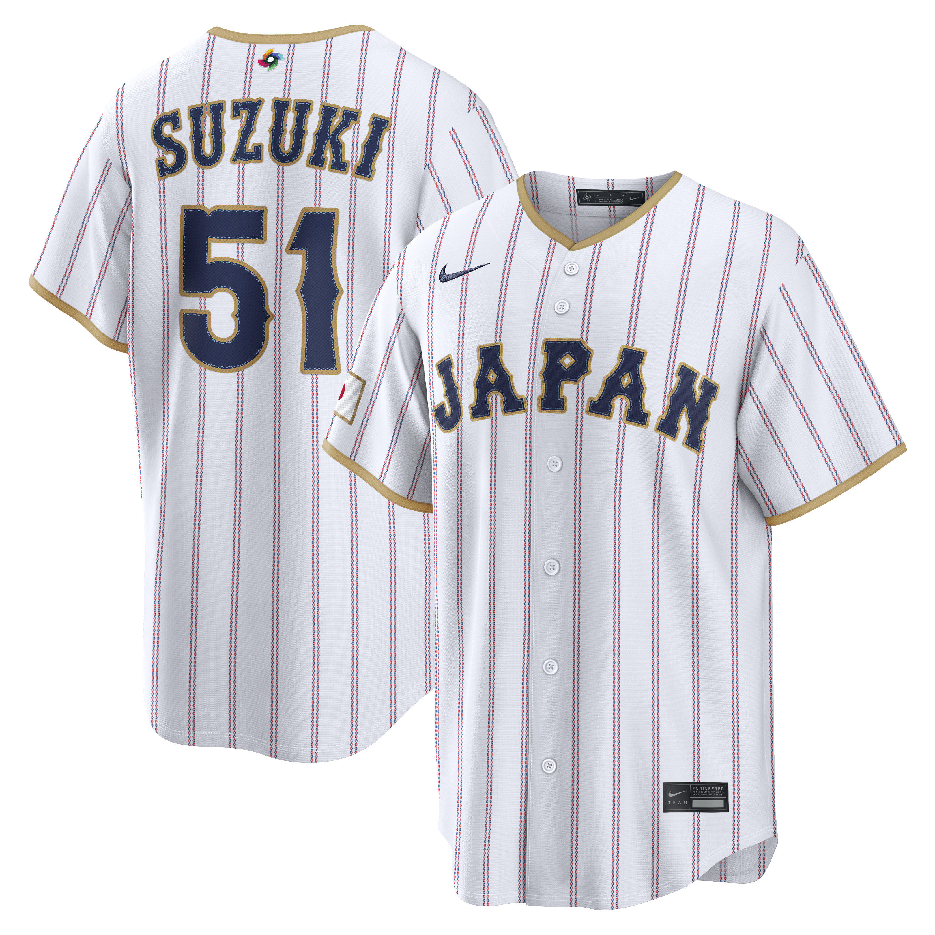 Seiya Suzuki Japan Baseball Nike 2026 World Baseball Classic Road Stadium Jersey - Navy/White - Image 6