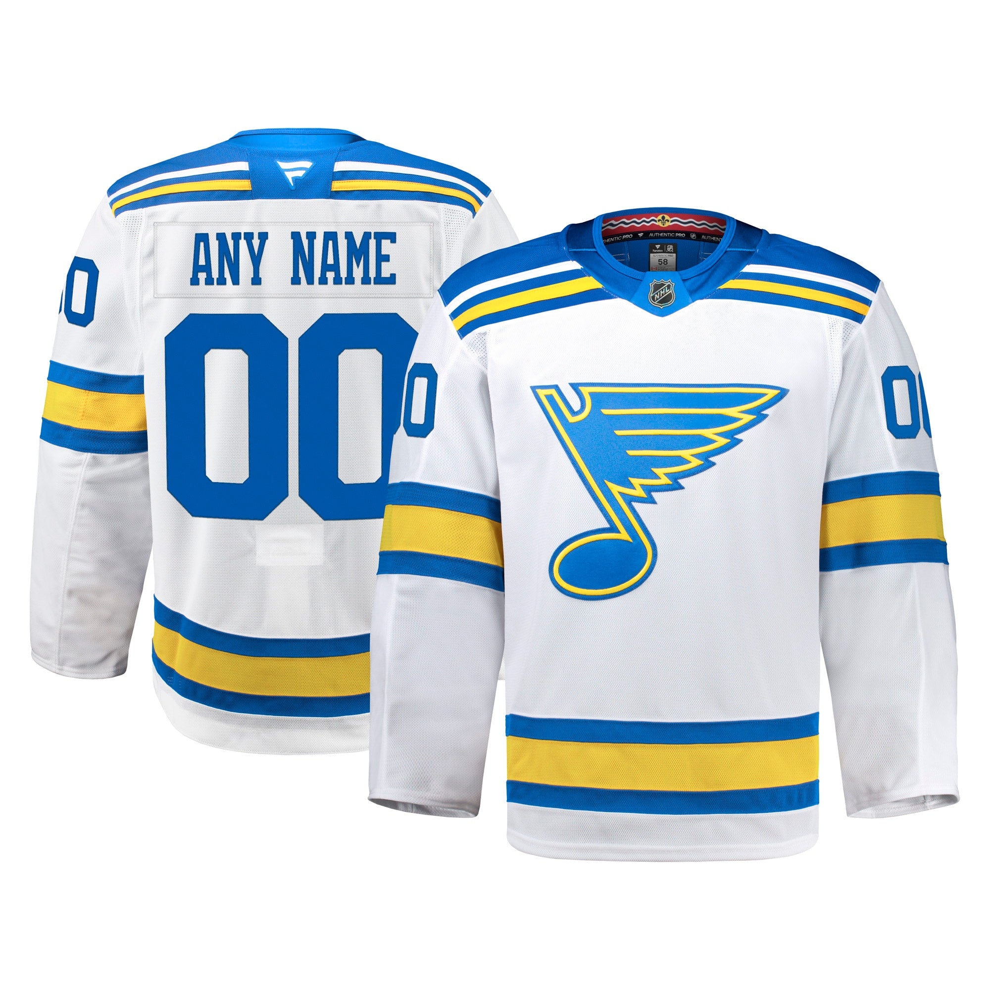 St. Louis Blues Home Authentic Pro Custom Jersey - Blue/White - Image 5