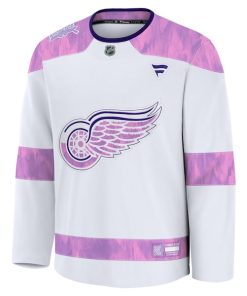 Alternative view of Detroit Red Wings  Hockey Fights Cancer Practice Jersey - White