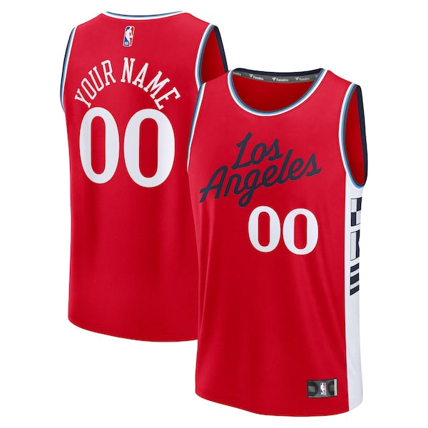 LA Clippers Fast Break Custom Jersey - Statement Edition - Red/White/Navy
