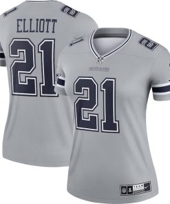 Ezekiel Elliott Dallas Cowboys Nike Women's Inverted Legend Jersey - Gray