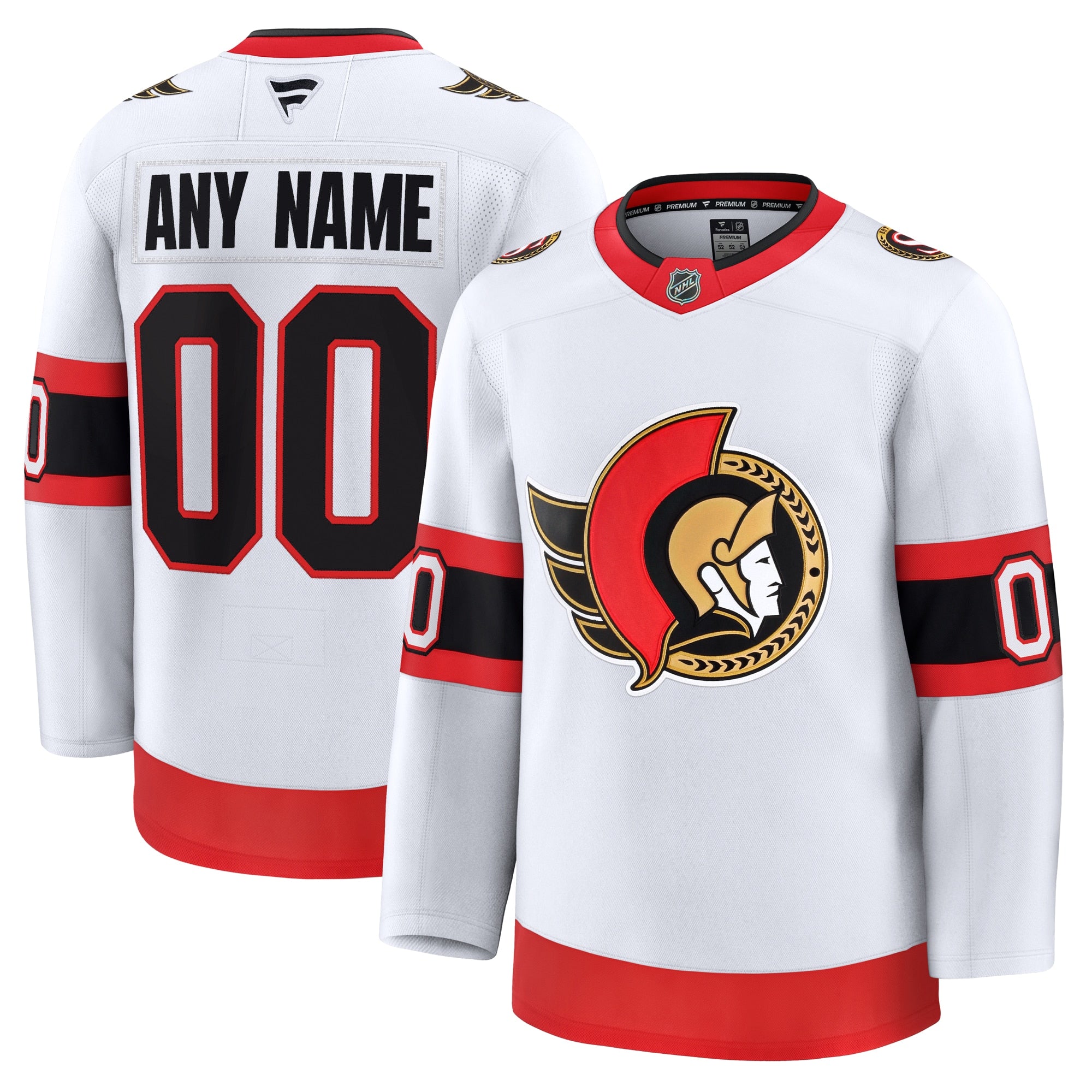 Ottawa Senators Alternate Custom Premium Jersey - Red/Black/White - Image 6