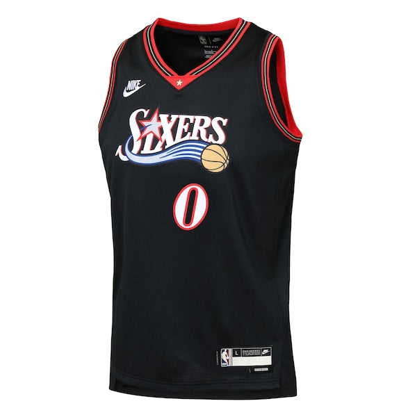 Tyrese Maxey Philadelphia 76ers Nike Youth Swingman Jersey - Classic Edition - Black - Image 2