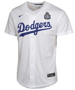 Alternative view of Freddie Freeman Los Angeles Dodgers Nike Youth 2024 World Series Game Jersey - White