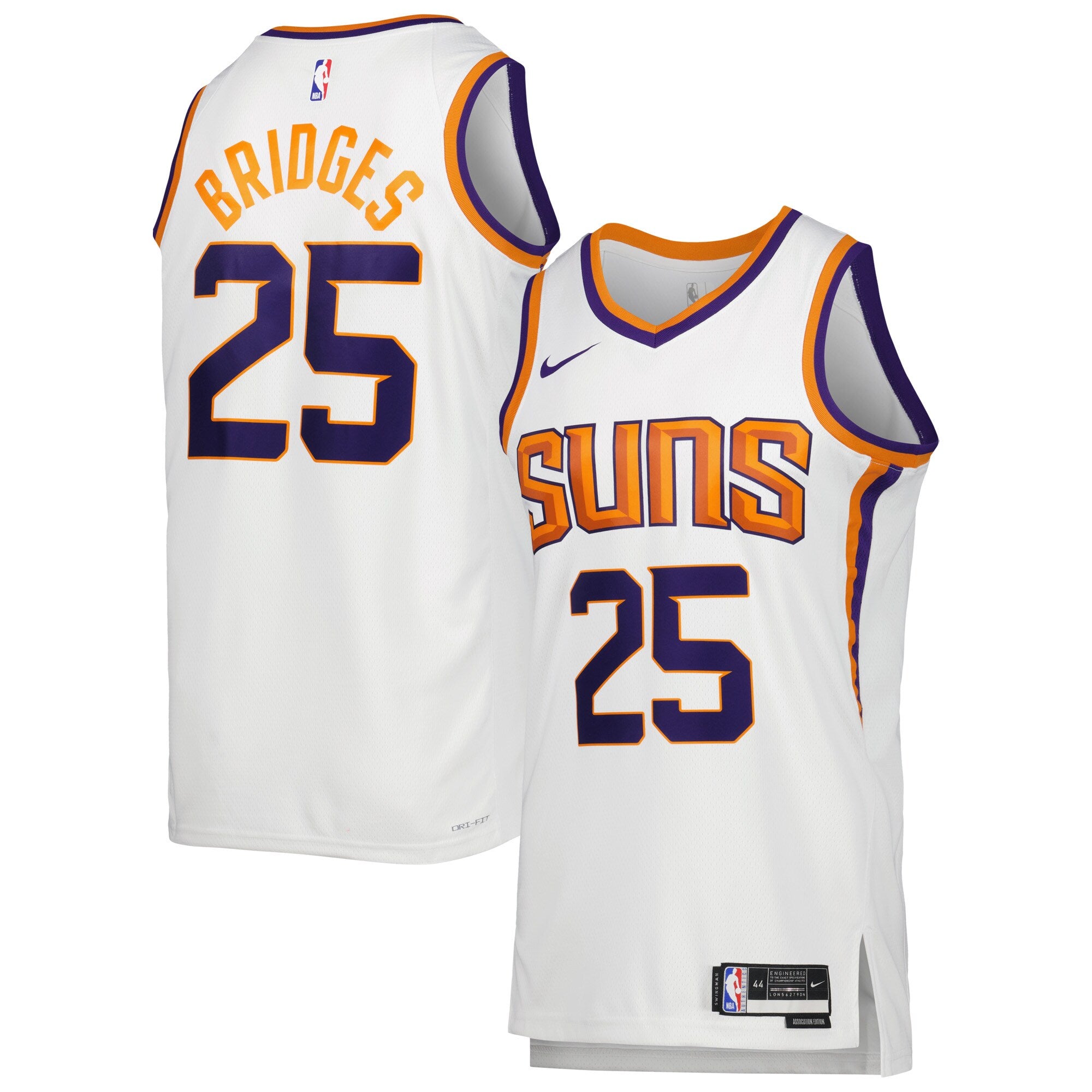 Mikal Bridges Phoenix Suns Nike Unisex Swingman Jersey - Icon Edition - Purple/White - Image 6