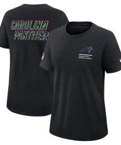 Carolina Panthers Nike Women's 2025 NFL Crucial Catch Tri-Blend Dri-FIT T-Shirt - Black